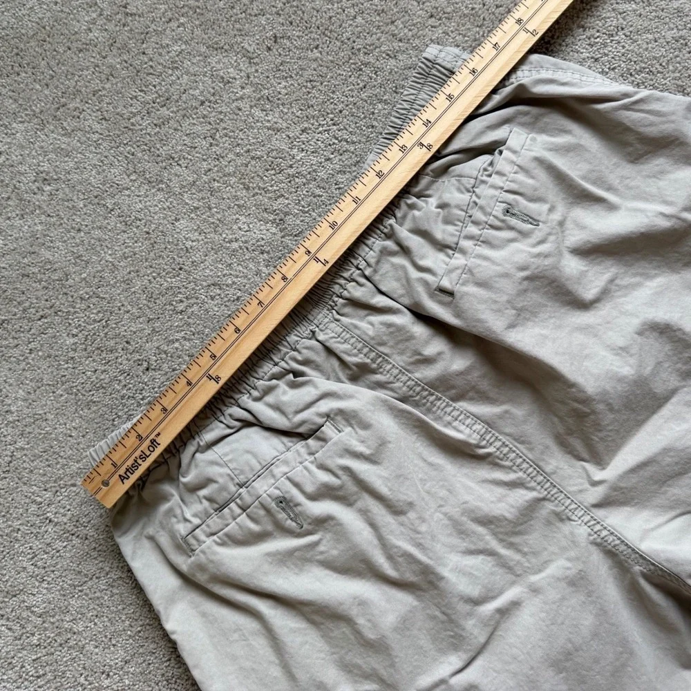 J.Crew Dock Shorts Khaki Tan Elastic Waist Stretch Cotton BE057 Size L